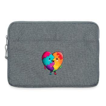 Rainbow Heart Hug - Laptop bag 15" - heather grey - Front