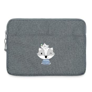 Marin Blaireau avec bateau en papier - Sacoche pour ordinateur portable 15 pouces - gris chiné - Devant