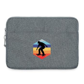 J’adore le motif cool du skateboard pour les skateurs - Sacoche pour ordinateur portable 15 pouces - gris chiné - Devant