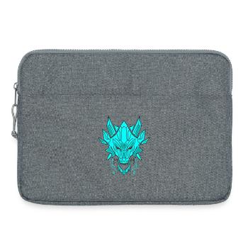 Tête de dragon de glace géométrique - Sacoche pour ordinateur portable 15 pouces - gris chiné - Devant