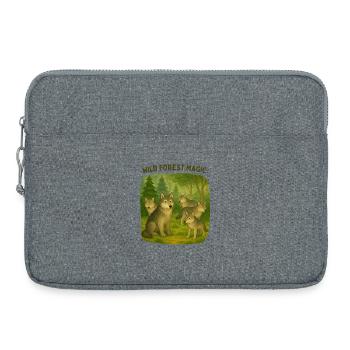 Waldmagie der Wölfe - Laptoptasche 15" - Grau meliert - Vorne