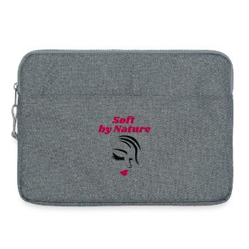 Soft by Nature – Déclaration sur le portrait féminin d’une femme - Sacoche pour ordinateur portable 15 pouces - gris chiné - Devant