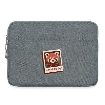 Roter Panda Schnappschuss Freude - Laptoptasche 15" - Grau meliert - Vorne