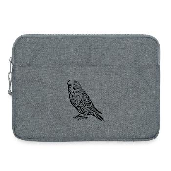 Wellensittich Vogel schwarz  - Laptoptasche 15" - Grau meliert - Vorne