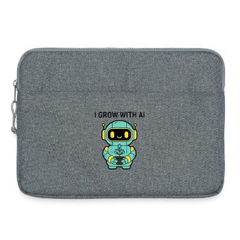 Autocollant Kawaii Robot que je cultive avec l’IA - Sacoche pour ordinateur portable 15 pouces - gris chiné - Devant