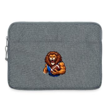 Mascotte de football Lion - Sacoche pour ordinateur portable 15 pouces - gris chiné - Devant