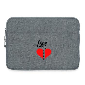 Cœur d’amour - Sacoche pour ordinateur portable 15 pouces - gris chiné - Devant