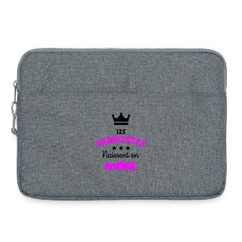 Princesse née en Avril Super Cadeau Anniversaire - Sacoche pour ordinateur portable 15 pouces - gris chiné - Devant