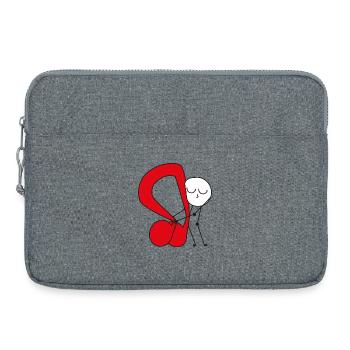 Cuddle Red Music Note - Laptop bag 15" - heather grey - Front