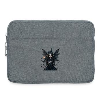 Dark Fairy with Black Wings - Laptop bag 15" - heather grey - Front