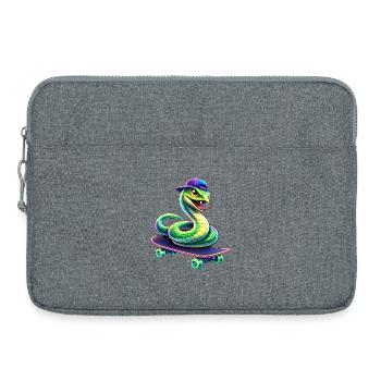 Neon Skate Snake Skateboard Animal - Laptoptasche 15" - Grau meliert - Vorne