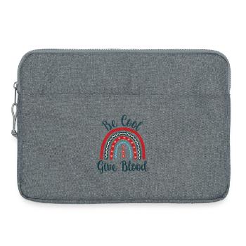 Be cool, give Blood! with rainbow - Laptoptasche 15" - Grau meliert - Vorne