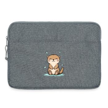 Fröhlicher Doodle-Otter - Laptoptasche 15" - Grau meliert - Vorne