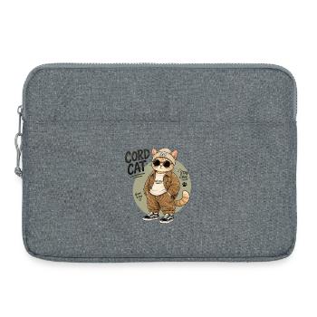Kordkatze im Chill-Look - Laptoptasche 15" - Grau meliert - Vorne