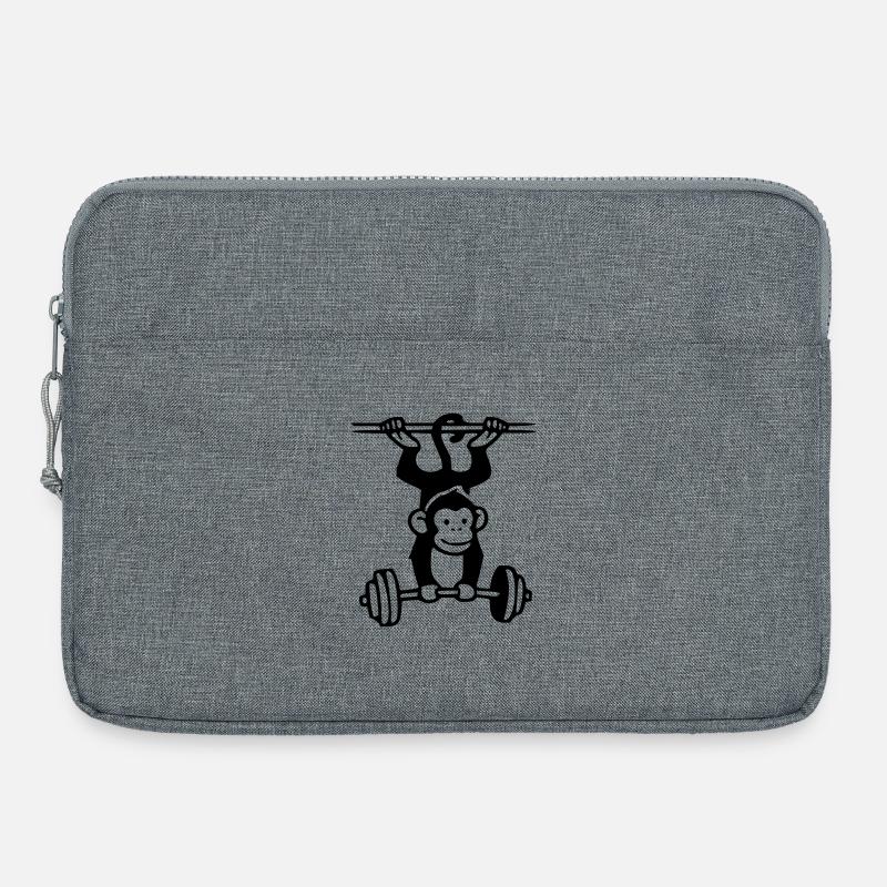 Primate Power - Gym Monkey - Laptop bag 15" - heather grey
