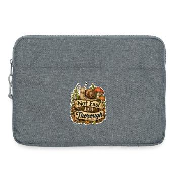 Not Fast Just Thorough - Laptoptasche 15" - Grau meliert - Vorne