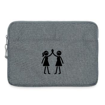 Amitié Meilleures amies - Sacoche pour ordinateur portable 15 pouces - gris chiné - Devant
