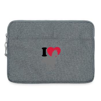 I love Horses - Sacoche pour ordinateur portable 15 pouces - gris chiné - Devant