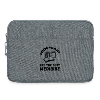 Bücher Medizin Lesen Leser Geschenk Spruch - Laptoptasche 15" - Grau meliert - Vorne