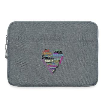 Herz Text - Laptoptasche 15" - Grau meliert - Vorne