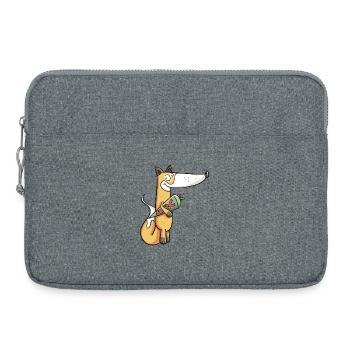 Schulkind Fuchs I Einschulung Erstklässler - Laptoptasche 15" - Grau meliert - Vorne