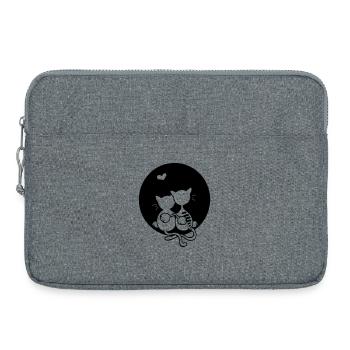 amour chats - Sacoche pour ordinateur portable 15 pouces - gris chiné - Devant