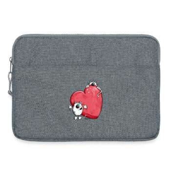 Katzen mit Herz - Laptoptasche 15" - Grau meliert - Vorne