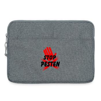 Stoppen Sie das Mobbing von Hand und Kreuzlogo Niederländischer Text - Laptoptasche 15" - Grau meliert - Vorne