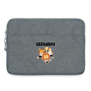 Équipe de football Allemagne Animaux Cadeau foot - Sacoche pour ordinateur portable 15 pouces - gris chiné - Devant