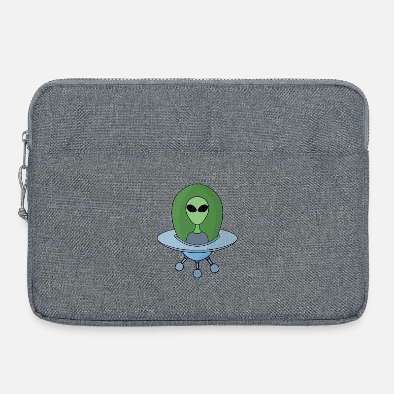 Alien in seinem kleinen Raumschiff - Laptoptasche 15" - Grau meliert