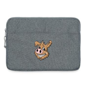 Pig dog loyal - Laptop bag 15" - heather grey - Front