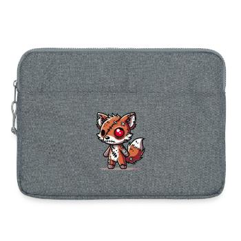 Renard zombie effrayant pour s’amuser à Halloween - Sacoche pour ordinateur portable 15 pouces - gris chiné - Devant