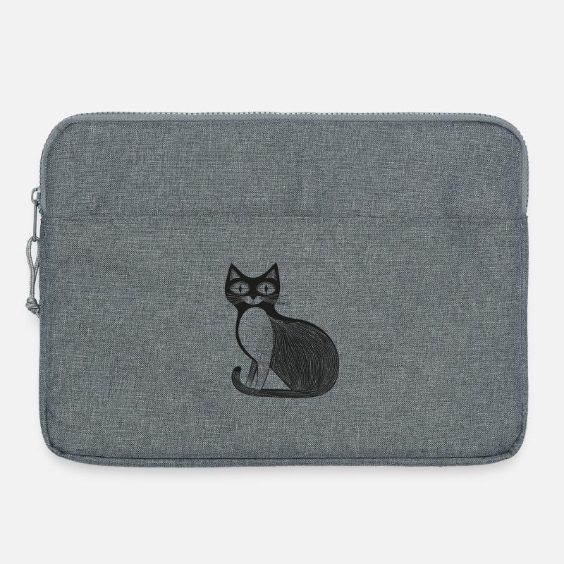 Chat - Sacoche pour ordinateur portable 15 pouces - gris chiné