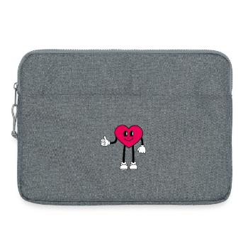 Herz - Laptoptasche 15" - Grau meliert - Vorne