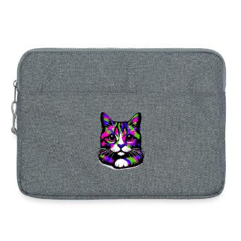Katze - Laptoptasche 15" - Grau meliert - Vorne