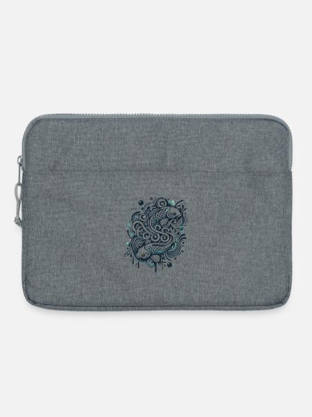 Ästhetischer Fisch mit Wassermustern - Laptoptasche 15" - Grau meliert