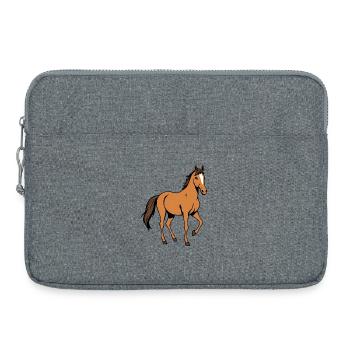 Braunes Pferd - Laptoptasche 15" - Grau meliert - Vorne