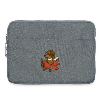 Pilote de chien aventureux en avion - Sacoche pour ordinateur portable 15 pouces - gris chiné - Devant