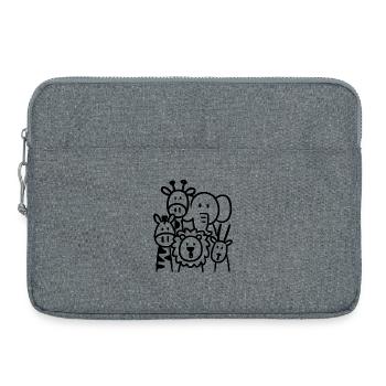Safari Tiere Illustration Kinder - Laptoptasche 15" - Grau meliert - Vorne