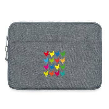 Colorful Chickens Silhouette Graphic - Laptop bag 15" - heather grey - Front
