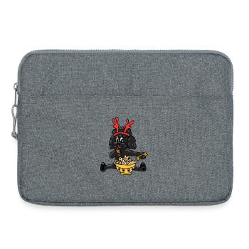 Caniche de Noël avec des bois - Sacoche pour ordinateur portable 15 pouces - gris chiné - Devant