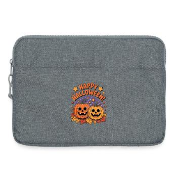 Joyeux Halloween Amis Citrouilles - Sacoche pour ordinateur portable 15 pouces - gris chiné - Devant