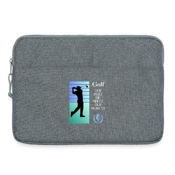 Golf silhouette Silence in the moment - Laptop bag 15" - heather grey - Front