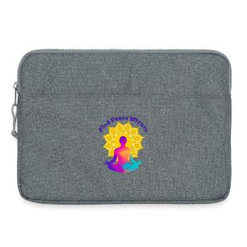 Find a Peace Within Mandala Glow - Laptop bag 15" - heather grey - Front