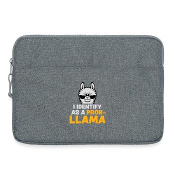 I Identify As A Probllama Cool Lama Problem Spruch - Laptop bag 15" - heather grey - Front