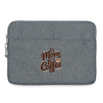 Mutter Koffein Halb Mama Halb Kaffee - Laptoptasche 15" - Grau meliert - Vorne