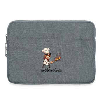 Héros de cuisine avec poêle à feu - Sacoche pour ordinateur portable 15 pouces - gris chiné - Devant