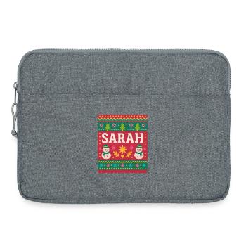Sarah Christmas Snowman Art Festif - Sacoche pour ordinateur portable 15 pouces - gris chiné - Devant