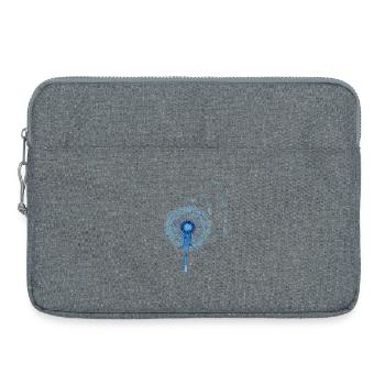 Motif origami de pissenlit bleu - Sacoche pour ordinateur portable 15 pouces - gris chiné - Devant