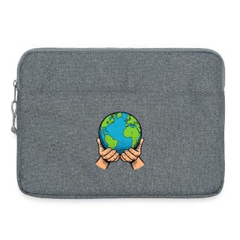 Hands Holding Earth – Global Care - Laptop bag 15" - heather grey - Front